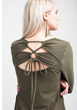Solid Olive Stretchy Tie Back Tunic
