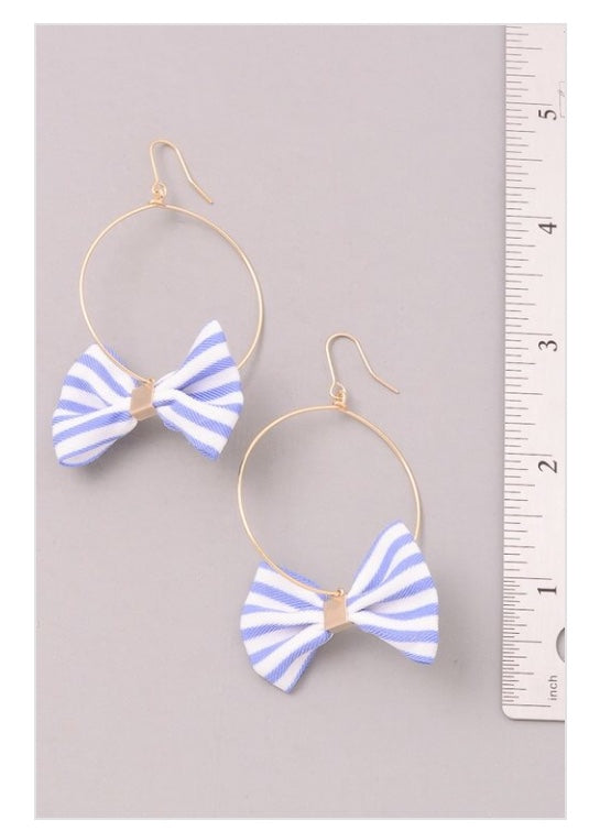 Mia Belle Girls Blue Bowknot Clay Earrings | Girls Accessories